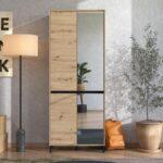 Παπουτσοθηκη Flannan 2k4v 2og Artisan Oak/Μαυρο Matt Χρωμα 80x40x205εκ - Image 2
