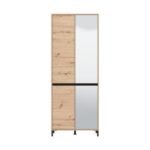 Παπουτσοθηκη Flannan 2k4v 2og Artisan Oak/Μαυρο Matt Χρωμα 80x40x205εκ - Image 3