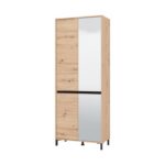 Παπουτσοθηκη Flannan 2k4v 2og Artisan Oak/Μαυρο Matt Χρωμα 80x40x205εκ - Image 4