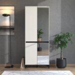 Παπουτσοθηκη Flannan 2k4v 2og Cashmere/Μαυρο Matt Χρωμα 80x40x205εκ - Image 2
