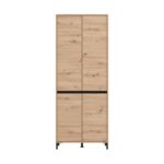 Παπουτσοθηκη Flannan 2k4v Artisan Oak/Μαυρο Matt Χρωμα 80x40x205εκ - Image 3