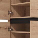 Παπουτσοθηκη Flannan 2k4v Artisan Oak/Μαυρο Matt Χρωμα 80x40x205εκ - Image 5
