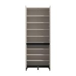 Παπουτσοθηκη Flannan 2k4v Cashmere/Μαυρο Matt Χρωμα 80x40x205εκ - Image 4
