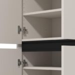 Παπουτσοθηκη Flannan 2k4v Cashmere/Μαυρο Matt Χρωμα 80x40x205εκ - Image 5