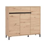 Παπουτσοθηκη Flannan 3k1f3v Artisan Oak/Μαυρο Matt Χρωμα 120x40x110εκ