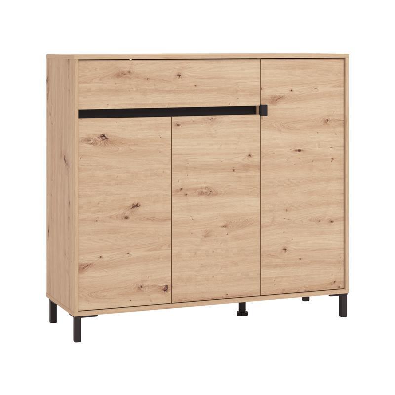 papoytsothiki-flannan-3k1f3v-artisan-oak-mayro-matt-chroma-120x40x110ek1747075824 Παπουτσοθηκη Flannan 3k1f3v Artisan Oak/Μαυρο Matt Χρωμα 120x40x110εκ - Image 1