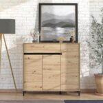 Παπουτσοθηκη Flannan 3k1f3v Artisan Oak/Μαυρο Matt Χρωμα 120x40x110εκ - Image 2