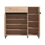 Παπουτσοθηκη Flannan 3k1f3v Artisan Oak/Μαυρο Matt Χρωμα 120x40x110εκ - Image 4