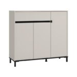 Παπουτσοθηκη Flannan 3k1f3v Cashmere/Μαυρο Matt Χρωμα 120x40x110εκ