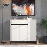 Παπουτσοθηκη Flannan 3k1f3v Cashmere/Μαυρο Matt Χρωμα 120x40x110εκ - Image 2