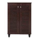 Παπουτσοθηκη-Ντουλαπα Prolly HM9608.01 Μελαμινη wenge-2πορτες-4ραφια 60x34x88υεκ. - Image 3