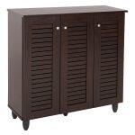 Παπουτσοθηκη-Ντουλαπα Prolly HM9609.01 Μελαμινη wenge-3πορτες-4ραφια 87x32x88υεκ.