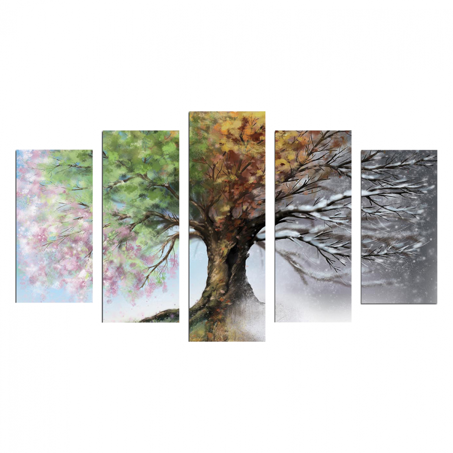 pentaptychos-pinakas-mdf-four-seasons-fb Πενταπτυχος Πινακας MDF Four Seasons HM7206.05 100x60x0,3 Εκ. - Image 1