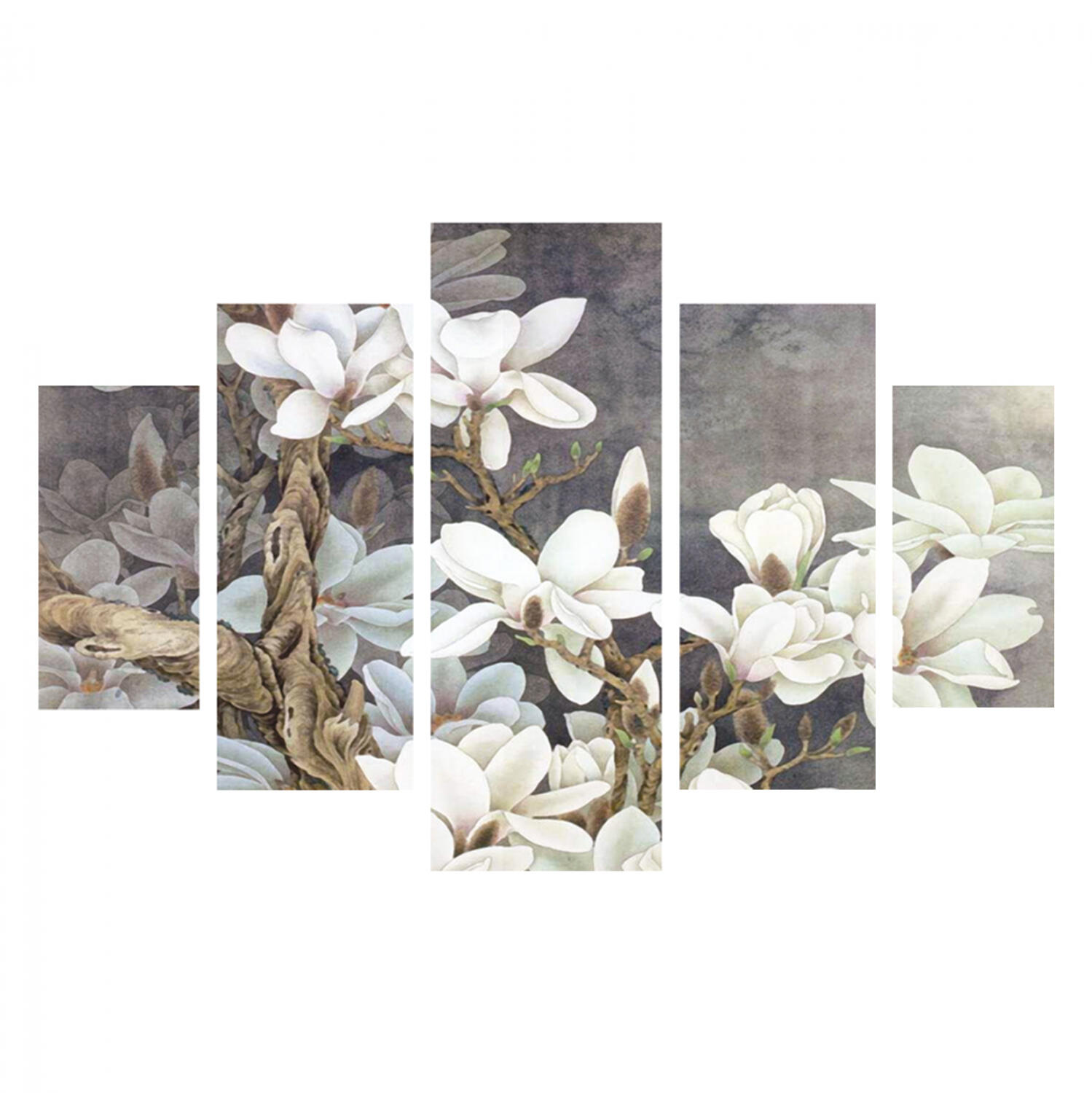 pentaptychos-pinakas-mdf-magnolia-kobus- Πενταπτυχος Πινακας MDF Magnolia Kobus HM7207.01 82x56x0,3 Εκ. - Image 1