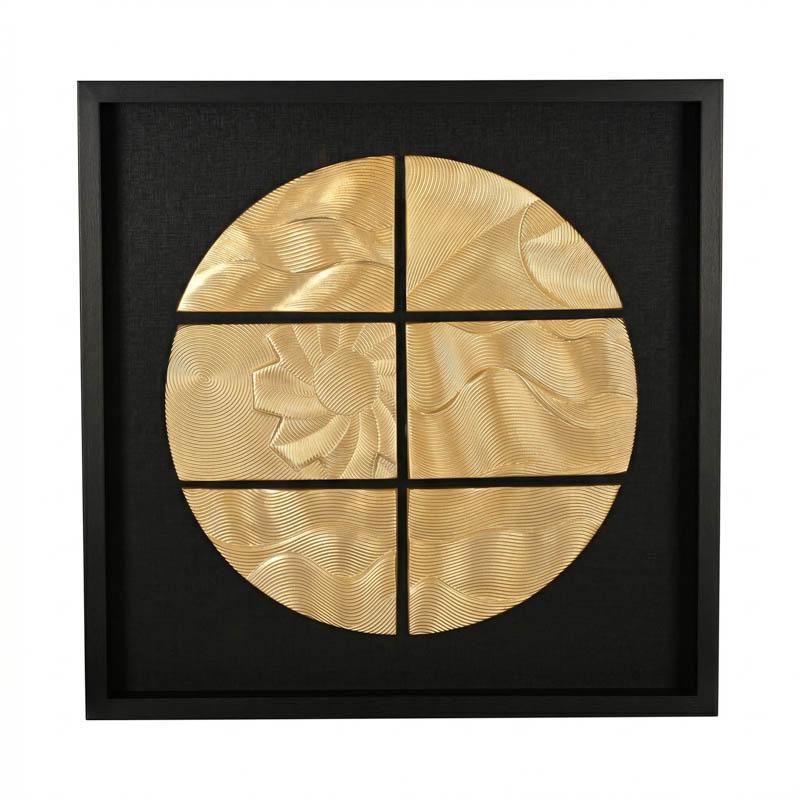 pinakas-fylliana-fl801-mayro-chryso-80x80xek1780571702 Πινακας Fylliana FL801 Μαυρο-Χρυσο 80x80xεκ - Image 1