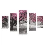 Πινακας Πενταπτυχο MDF Blooming Tree 82χ56x3 HM7207.04 - Image 2