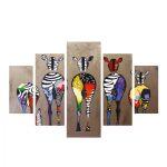 Πινακας Πενταπτυχο MDF Colorful Zebras 82χ56x3 HM7207.03
