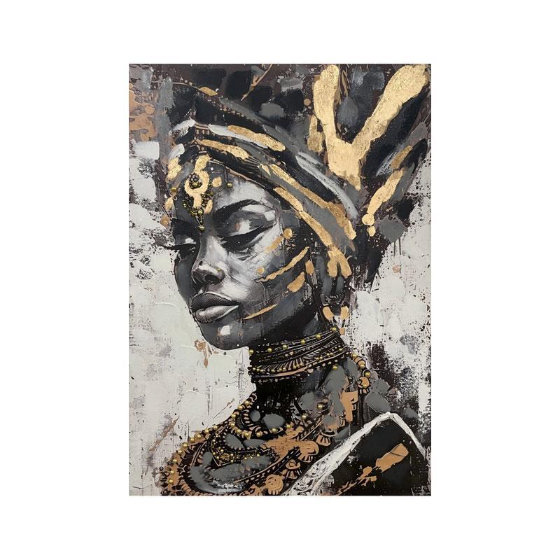 pinakas-se-kamba-fylliana-african-lady-no2-37314-mayro-gkri-leyko-70x3x100ek1748428205 Πινακας Σε Καμβα Fylliana "African Lady no2 37314" Μαυρο-Γκρι-Λευκο 70x3x100εκ - Image 1