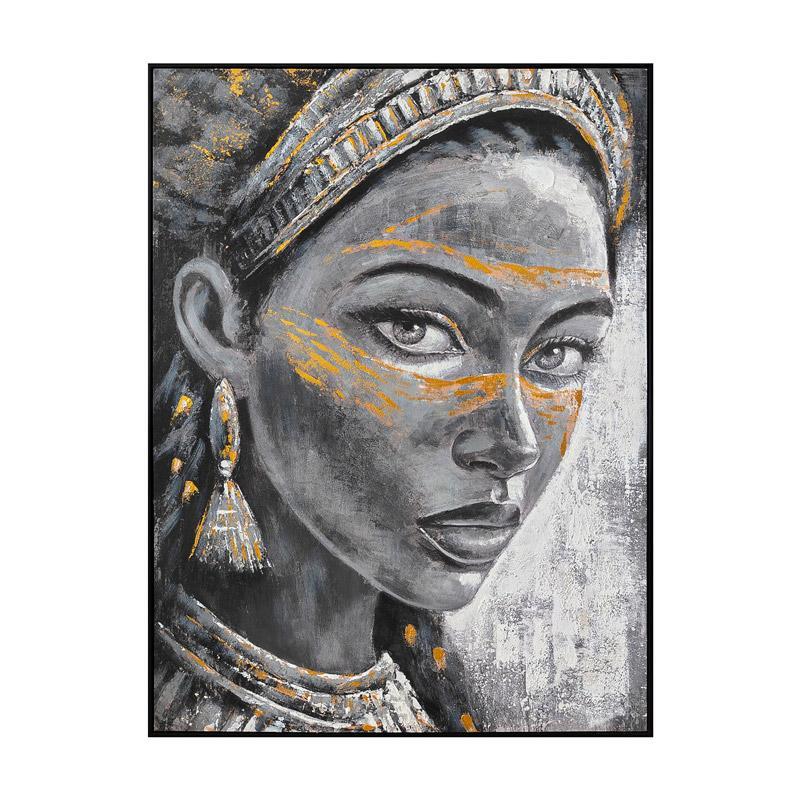 pinakas-se-kamba-fylliana-fl2671-woman-face-gkri-chryso-90x120xek1731587701 Πινακας Σε Καμβα Fylliana FL2671 Woman Face Γκρι-Χρυσο 90x120xεκ - Image 1