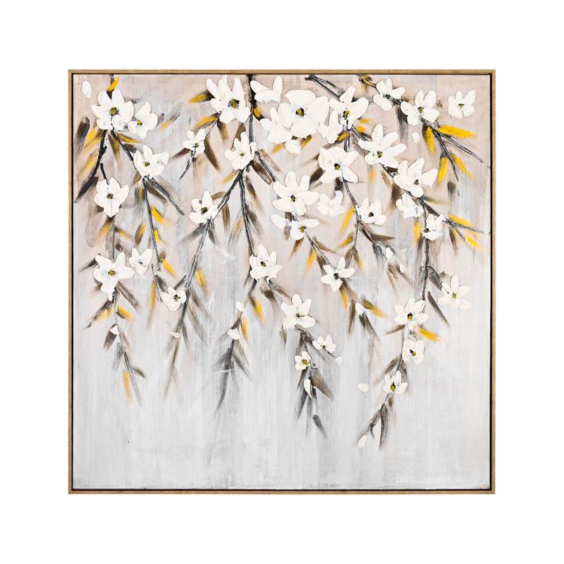 pinakas-se-kamba-me-plaisio-fylliana-fl059-leyko-chryso-100x100ek1780576211 Πινακας Σε Καμβα Με Πλαισιο Fylliana FL059 Λευκο-Χρυσο 100x100εκ - Image 1