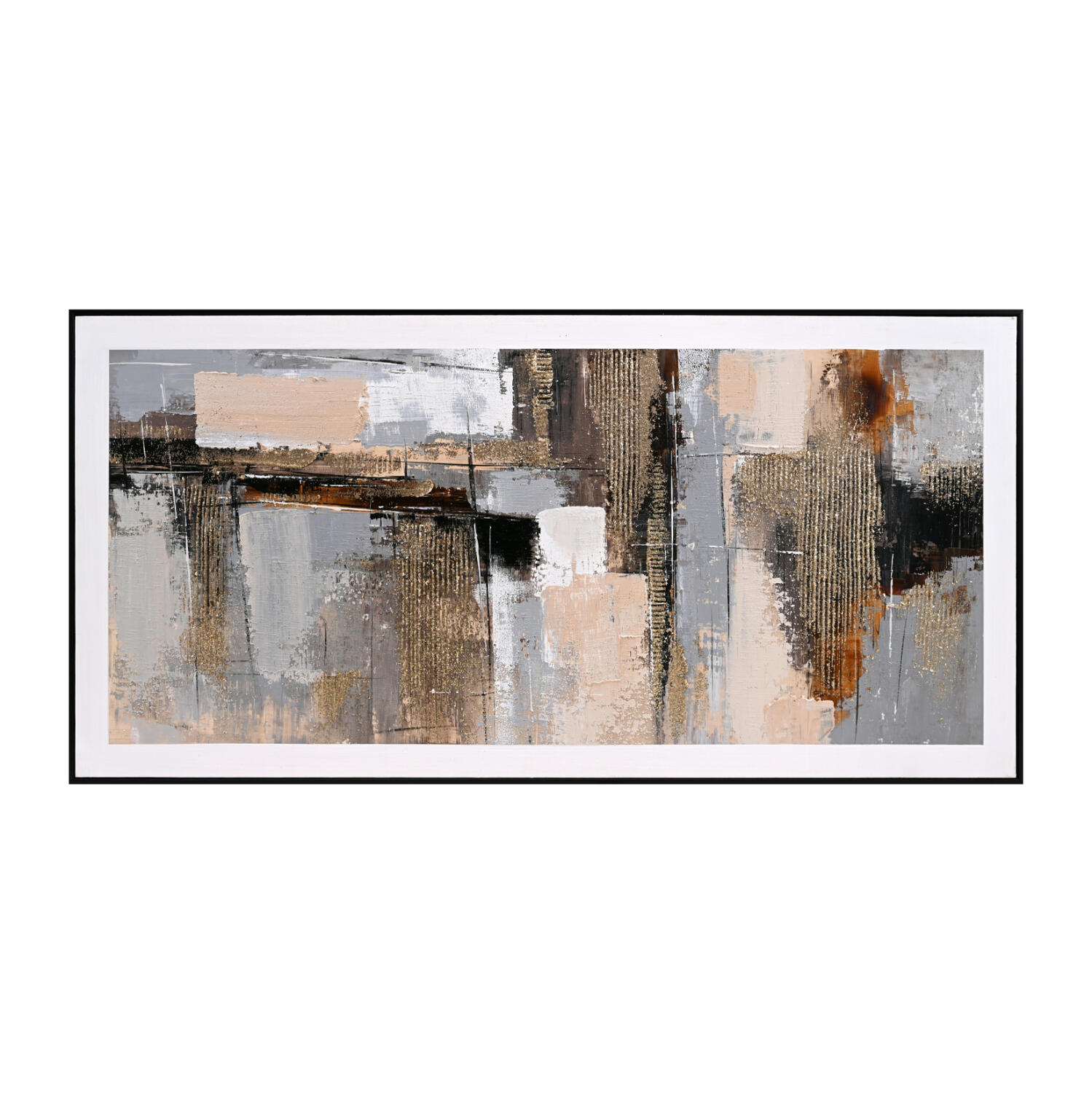 pinakas-toichoy-abstract-fb94551-me-korn Πινακας Τοιχου Sediment HM4551 Με Κορνιζα Μαυρη-Καμβας 142x4.5x72υεκ - Image 1