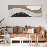 Πινακας Τοιχου Abstract HM4552.02 Με Κορνιζα Μπεζ-Καμβας-Χειροποιητος 152x4.5x52υεκ. - Image 3