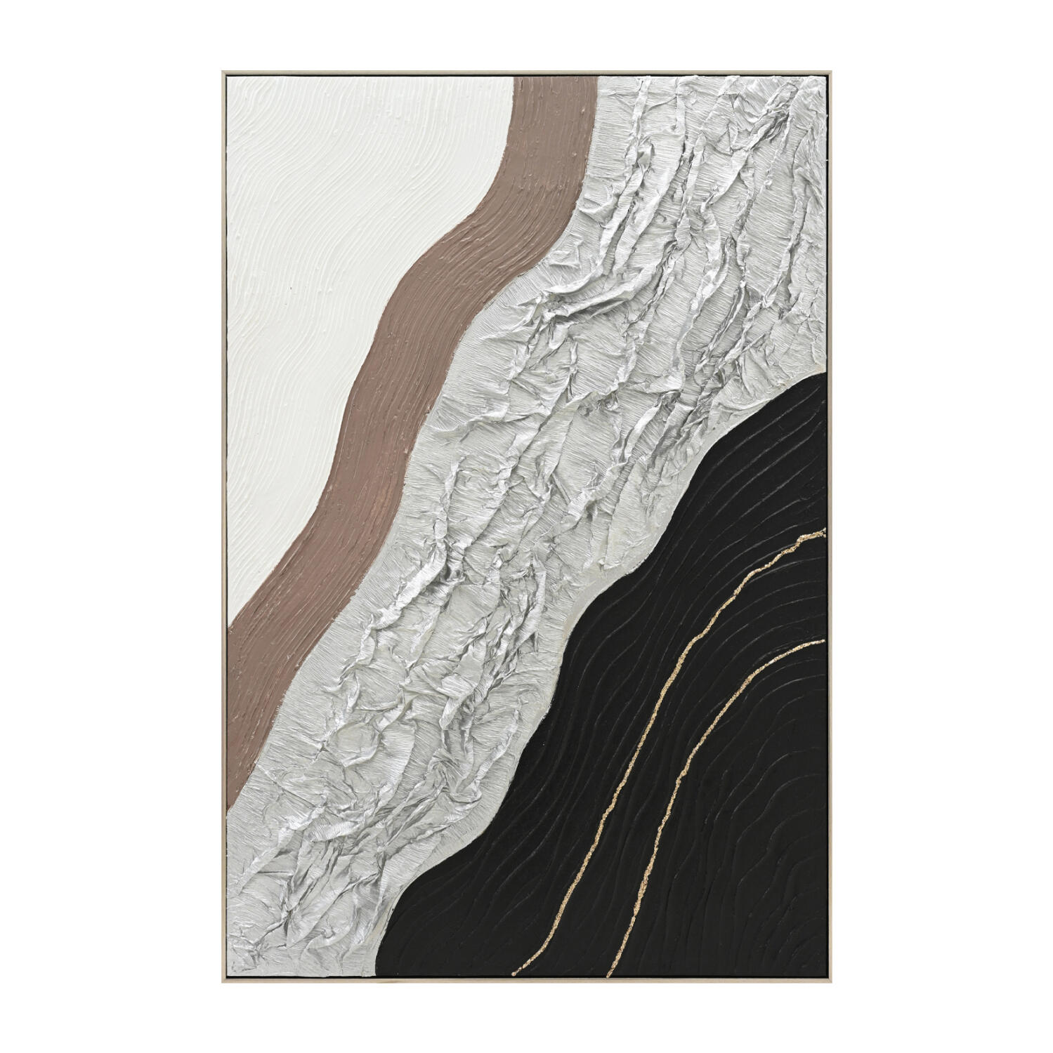 pinakas-toichoy-abstract-fb9455302-me-ko Πινακας Τοιχου Abstract HM4553.02 Με Κορνιζα Μπεζ-Καμβας-Χειροποιητος 82x4.5x122υεκ - Image 1
