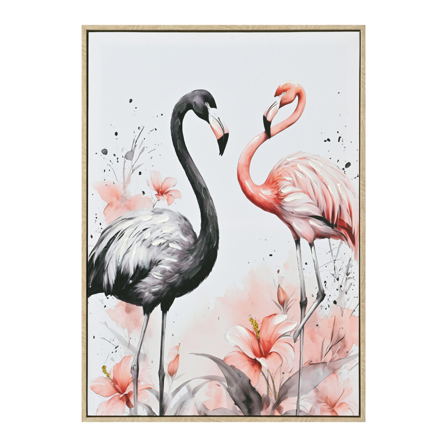 pinakas-toixoy-fb94562-me-korniza-mpez-k Πινακας Toixoy Flamingos HM4562 Με Κορνιζα Μπεζ-Καμβας Εκτυπωση 52,5x2,8x72,5υεκ. - Image 1