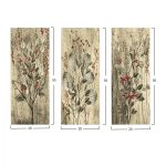 Πινακας Τριπτυχο MDF Red Flowers And Berries HM7204.01 60x50x0,3 Εκ. - Image 2