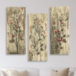 Πινακας Τριπτυχο MDF Red Flowers And Berries HM7204.01 60x50x0,3 Εκ. - Image 3