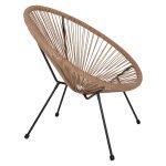 Πολυθρονα Acapulco Τ. Φωλια Μεταλλο Μαυρο Με Twisted Wicker HM5871.01 70x73x79 Εκ.