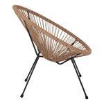 Πολυθρονα Acapulco Τ. Φωλια Μεταλλο Μαυρο Με Twisted Wicker HM5871.01 70x73x79 Εκ. - Image 4