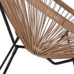 Πολυθρονα Acapulco Τ. Φωλια Μεταλλο Μαυρο Με Twisted Wicker HM5871.01 70x73x79 Εκ. - Image 9