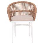 Πολυθρονα Αλουμινιου Orin HM6265.02 Λευκη-P.e.rattan Φυσικο-Μπεζ Μαξιλαρια 58x61x75υ - Image 3