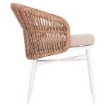Πολυθρονα Αλουμινιου Orin HM6265.02 Λευκη-P.e.rattan Φυσικο-Μπεζ Μαξιλαρια 58x61x75υ - Image 4