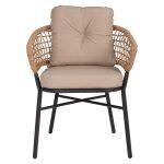 Πολυθρονα Αλουμινιου Dark Grey Επαγγελμ. Rattan Μαξιλαρι Μπεζ HM5863.01 60x56x84 Εκ. - Image 3