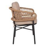 Πολυθρονα Αλουμινιου Dark Grey Επαγγελμ. Rattan Μαξιλαρι Μπεζ HM5863.01 60x56x84 Εκ. - Image 4