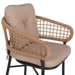Πολυθρονα Αλουμινιου Dark Grey Επαγγελμ. Rattan Μαξιλαρι Μπεζ HM5863.01 60x56x84 Εκ. - Image 8