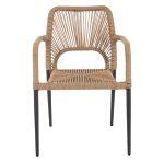 Πολυθρονα Αλουμινιου Nojo HM5771.02 Γκρι Με P.e.twist Rattan Μπεζ 55x63x82y Εκ. - Image 3
