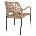 Πολυθρονα Αλουμινιου Nojo HM5771.02 Γκρι Με P.e.twist Rattan Μπεζ 55x63x82y Εκ. - Image 5