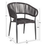 Πολυθρονα Αλουμινιου Eulo HM5783.21 Γκρι-Twisted Rattan Γκρι 57x63x77υεκ. - Image 2