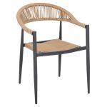 Πολυθρονα Αλουμινιου Gret HM5854.02 Ανθρακι Pε Rattan Μπεζ 56x55,5x78υ Εκ.