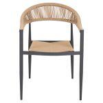 Πολυθρονα Αλουμινιου Gret HM5854.02 Ανθρακι Pε Rattan Μπεζ 56x55,5x78υ Εκ. - Image 3