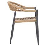 Πολυθρονα Αλουμινιου Gret HM5854.02 Ανθρακι Pε Rattan Μπεζ 56x55,5x78υ Εκ. - Image 4