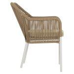 Πολυθρονα Αλουμινιου Lokki HM5855.01 Λευκο Με Σχοινι Wicker Pe Μπεζ 56x66x82υ Εκ. - Image 4