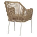 Πολυθρονα Αλουμινιου Lokki HM5855.01 Λευκο Με Σχοινι Wicker Pe Μπεζ 56x66x82υ Εκ. - Image 5
