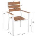 Πολυθρονα Αλουμινιου Saga HM5981.01 Λευκη-Polywood Σε Φυσικο 55x55x86υεκ. - Image 2