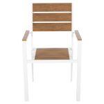 Πολυθρονα Αλουμινιου Saga HM5981.01 Λευκη-Polywood Σε Φυσικο 55x55x86υεκ. - Image 3