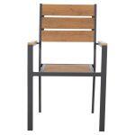 Πολυθρονα Αλουμινιου Saga HM5981.03 Ανθρακι-Polywood Σε Φυσικο 55x55x86υεκ. - Image 2