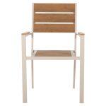 Πολυθρονα Αλουμινιου Saga HM5981.04 Σαμπανι-Polywood Σε Φυσικο 55x55x86υεκ. - Image 3